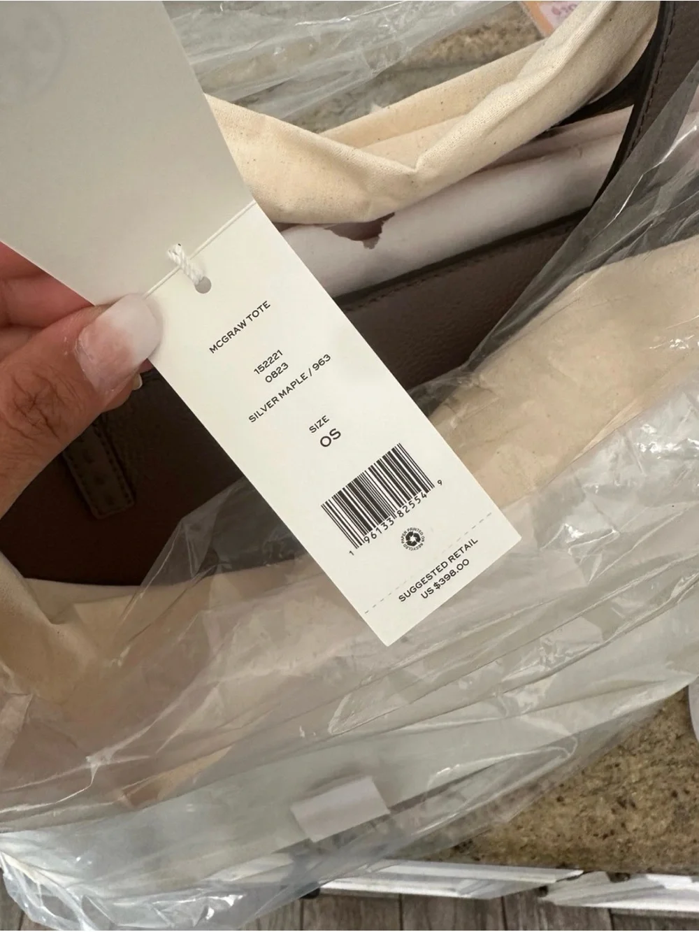 New Tory Burch McGraw Leather Tote Bag